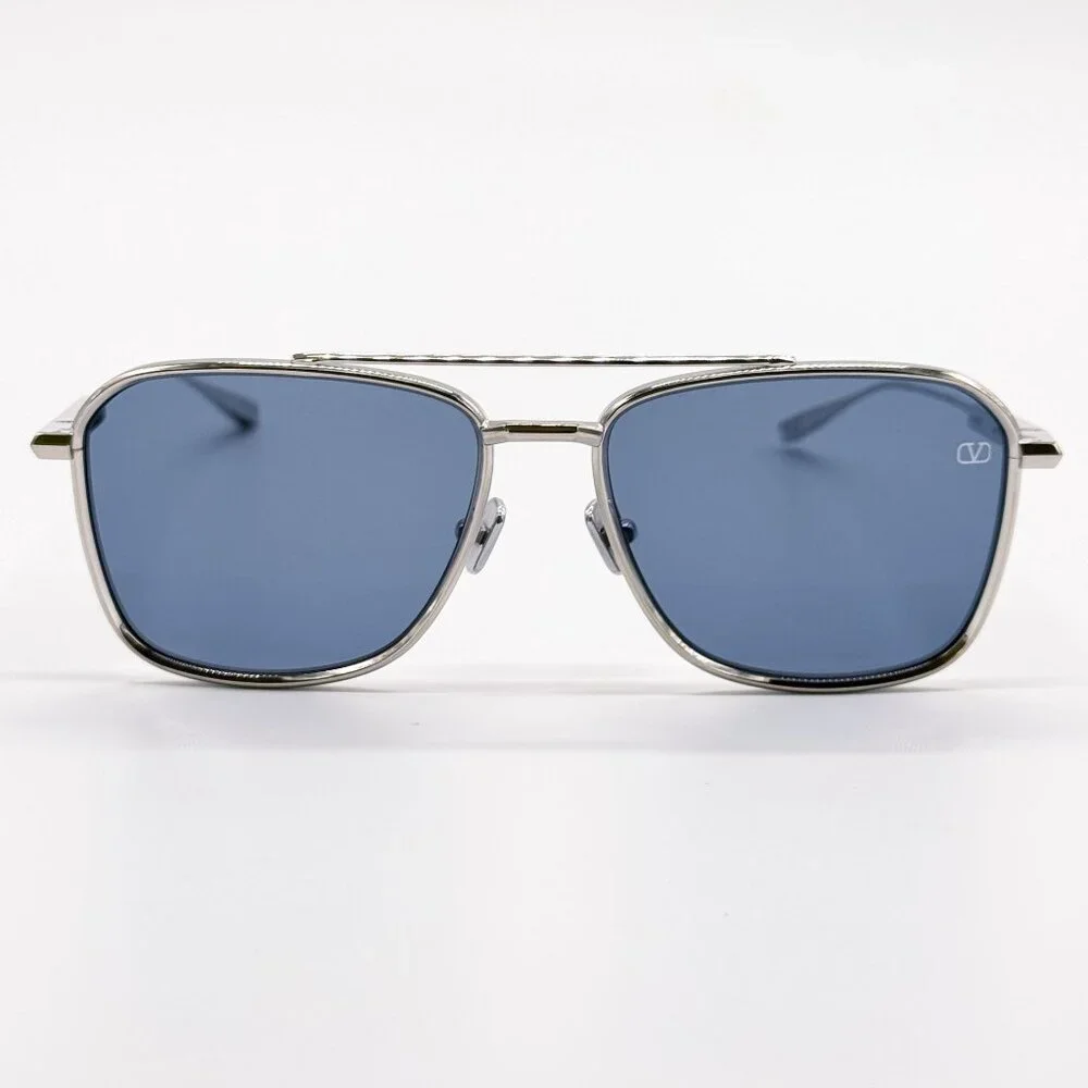 NEW VALENTINO SUNGLASSES VLS-168B LIMITED EDITION SILVER/BLUE UNISEX EYEWEAR